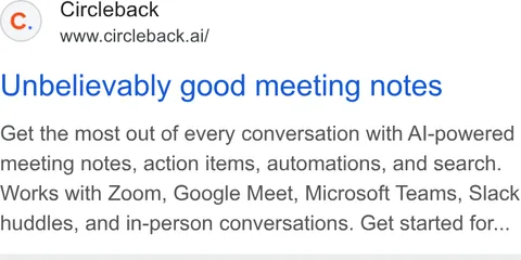 An ad Circleback is running