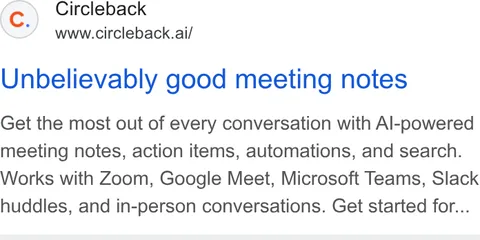 An ad Circleback is running