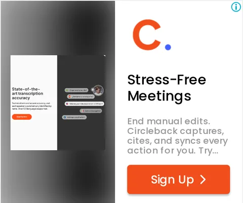 An ad Circleback is running