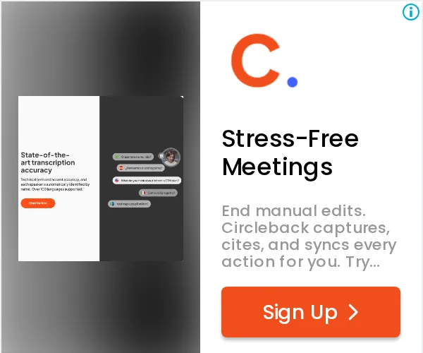 An ad Circleback is running