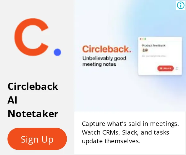 An ad Circleback is running
