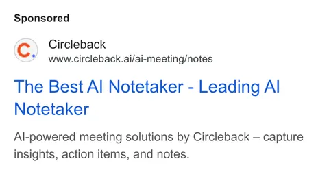 An ad Circleback is running