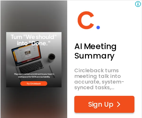 An ad Circleback is running