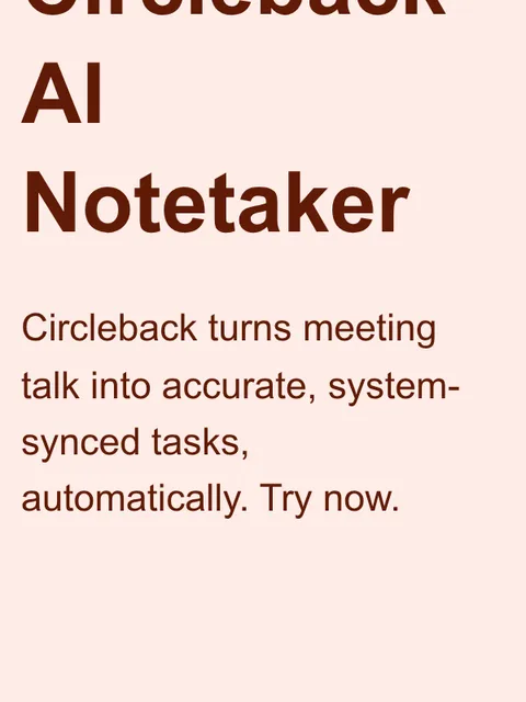 An ad Circleback is running