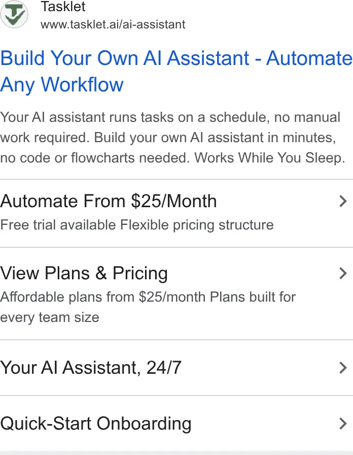 An ad Tasklet is running