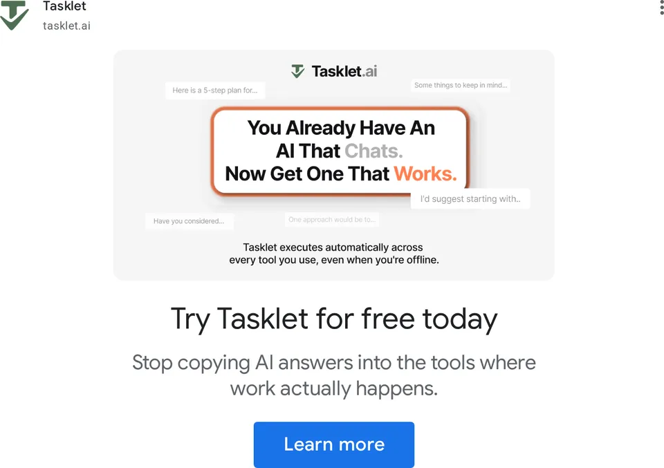 An ad Tasklet is running