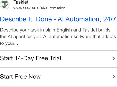 An ad Tasklet is running