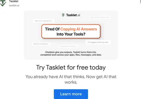 An ad Tasklet is running