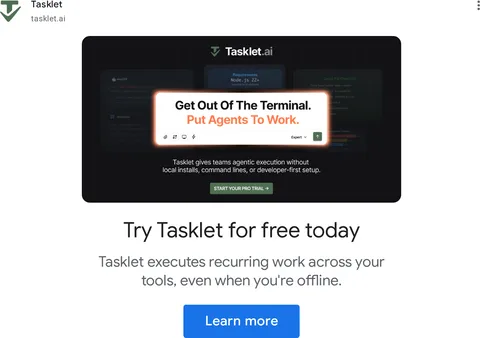 An ad Tasklet is running