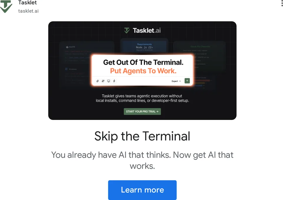 An ad Tasklet is running