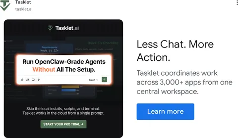 An ad Tasklet is running