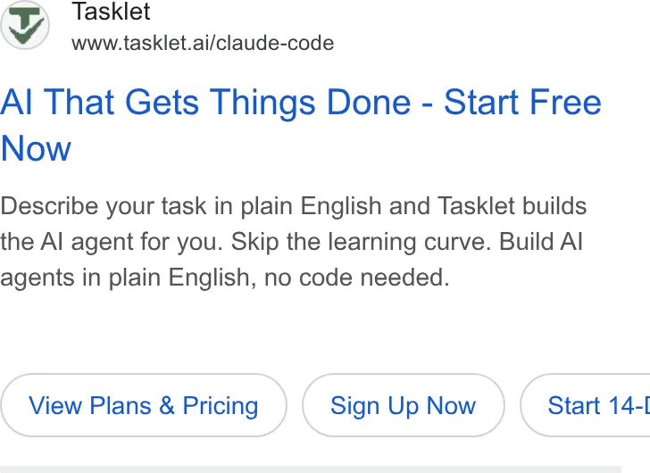 An ad Tasklet is running
