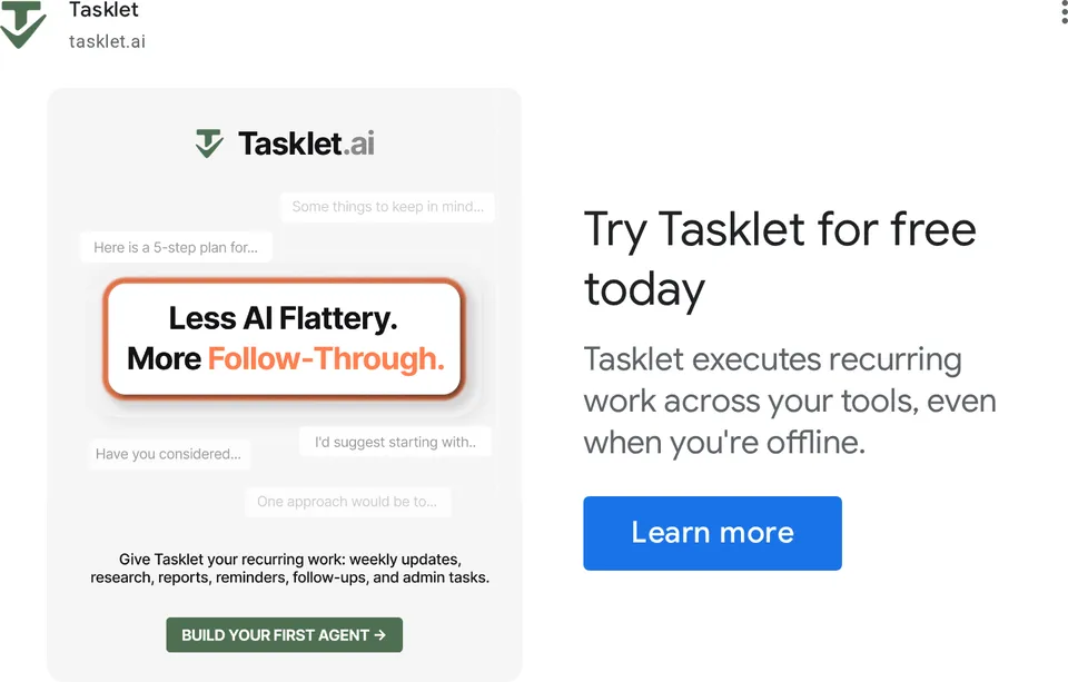 An ad Tasklet is running