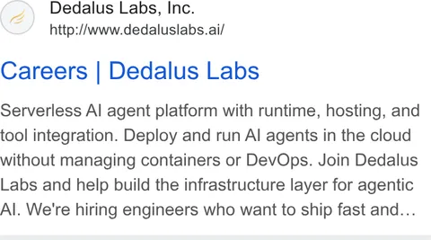 An ad Dedalus Labs is running