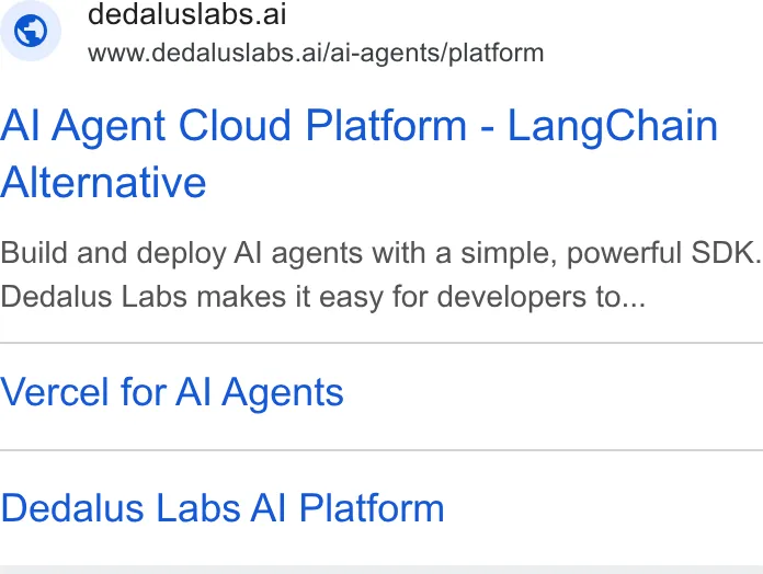 An ad Dedalus Labs is running