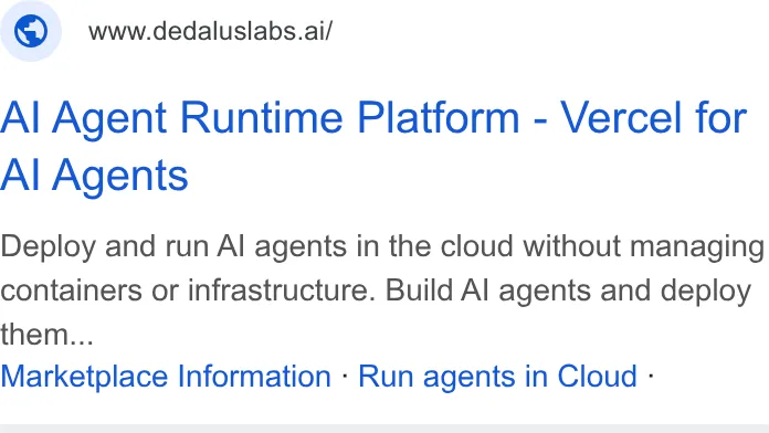 An ad Dedalus Labs is running