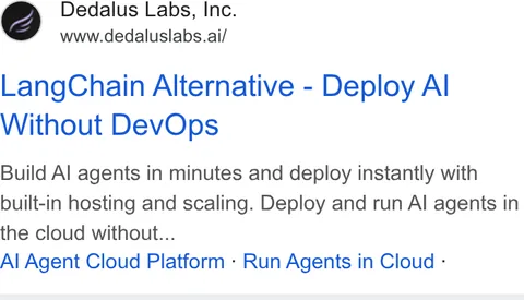 An ad Dedalus Labs is running