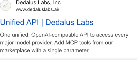 An ad Dedalus Labs is running
