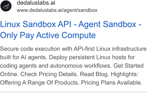 An ad Dedalus Labs is running