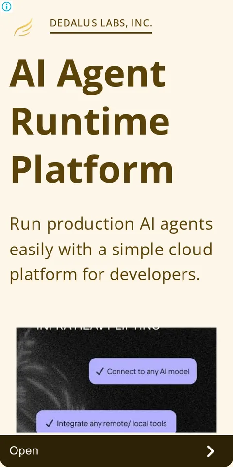 An ad Dedalus Labs is running