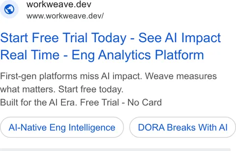 An ad Weaveos is running