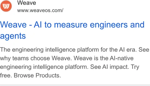 An ad Weaveos is running