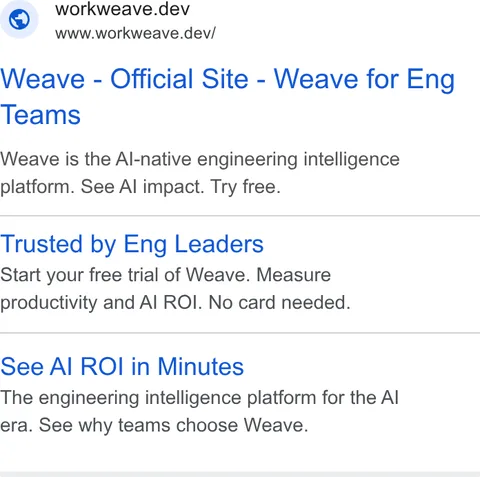 An ad Weaveos is running