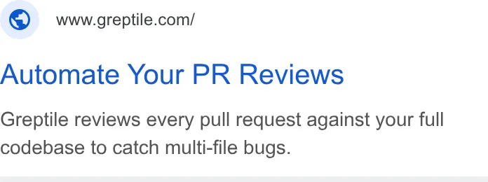 An ad Greptile is running