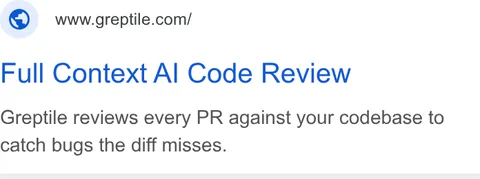 An ad Greptile is running