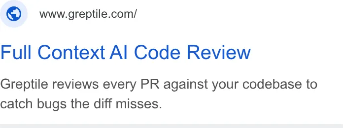 An ad Greptile is running