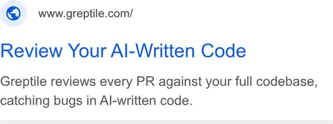 An ad Greptile is running