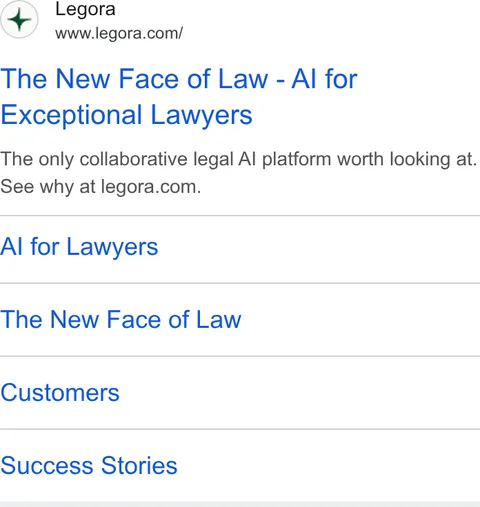 An ad Legora is running
