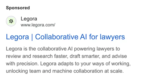 An ad Legora is running