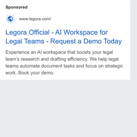 An ad Legora is running