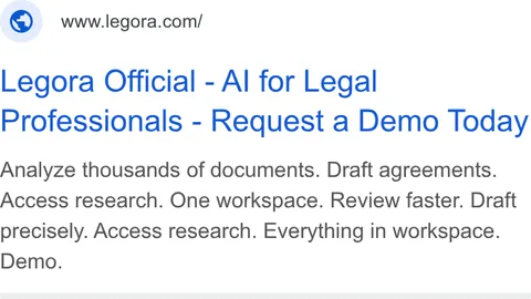 An ad Legora is running