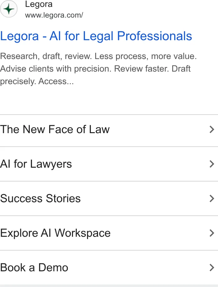 An ad Legora is running