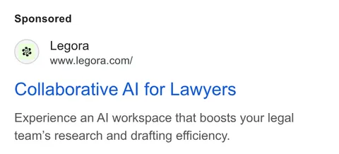 An ad Legora is running
