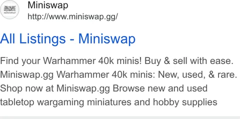 An ad Miniswap is running