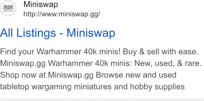 An ad Miniswap is running