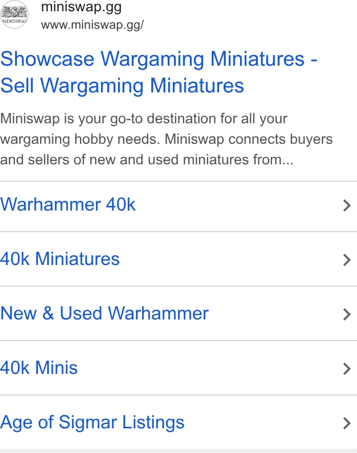 An ad Miniswap is running
