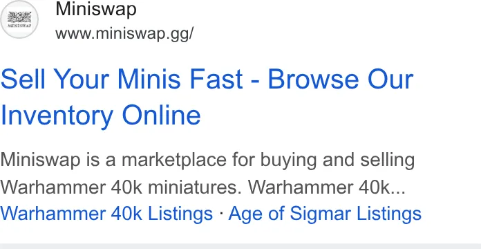An ad Miniswap is running