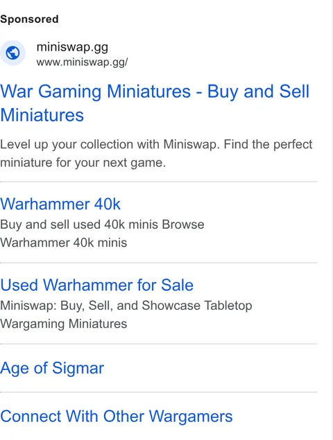 An ad Miniswap is running