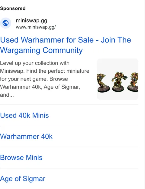 An ad Miniswap is running