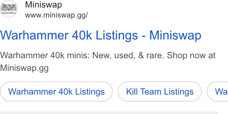 An ad Miniswap is running