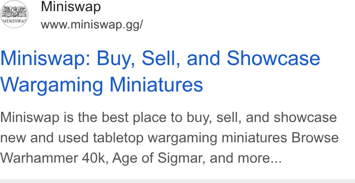 An ad Miniswap is running