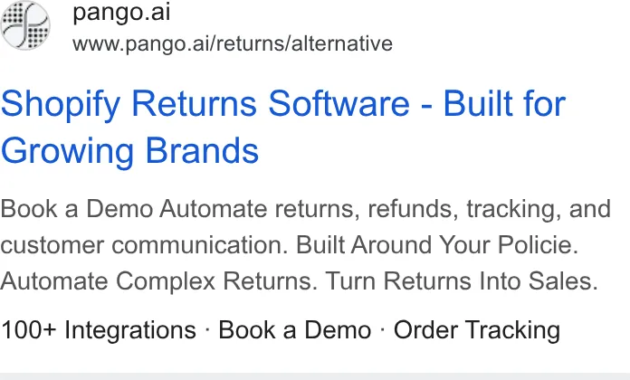 An ad Pango AI is running