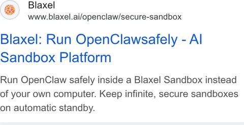 An ad Blaxel is running
