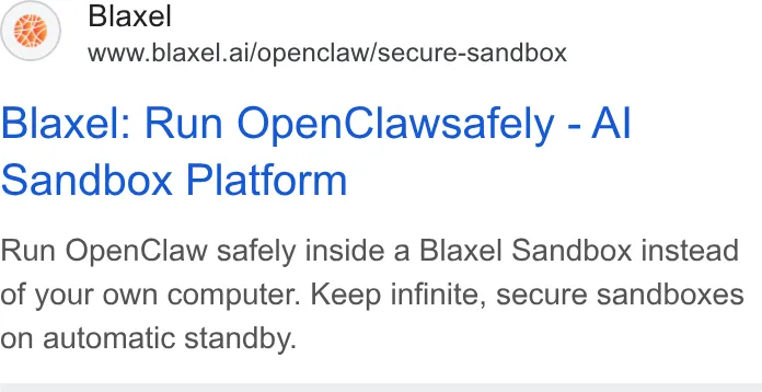 An ad Blaxel is running