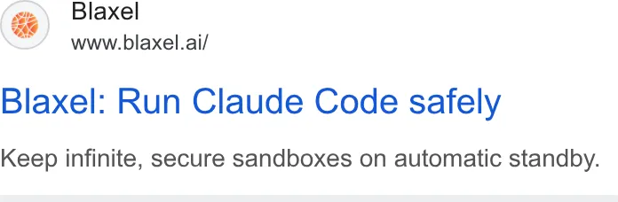 An ad Blaxel is running