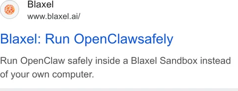 An ad Blaxel is running